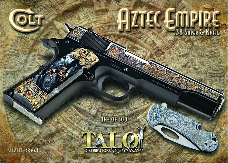 Colt Aztec Empire 1911 выпущен в сотрудничестве с компанией Talo тиражом всего 500 экз.