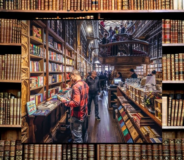 Знаменитый книжный магазин в Лиссабоне (Португалия)