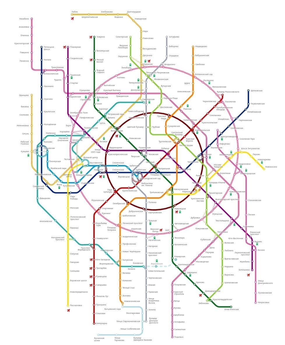 Карта метро со временем в пути москва 2022