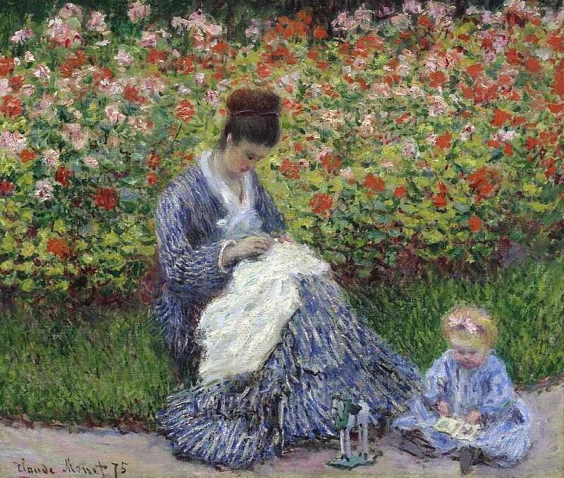 Клод Оскар Моне  "Madame Monet and Child"  (1875)