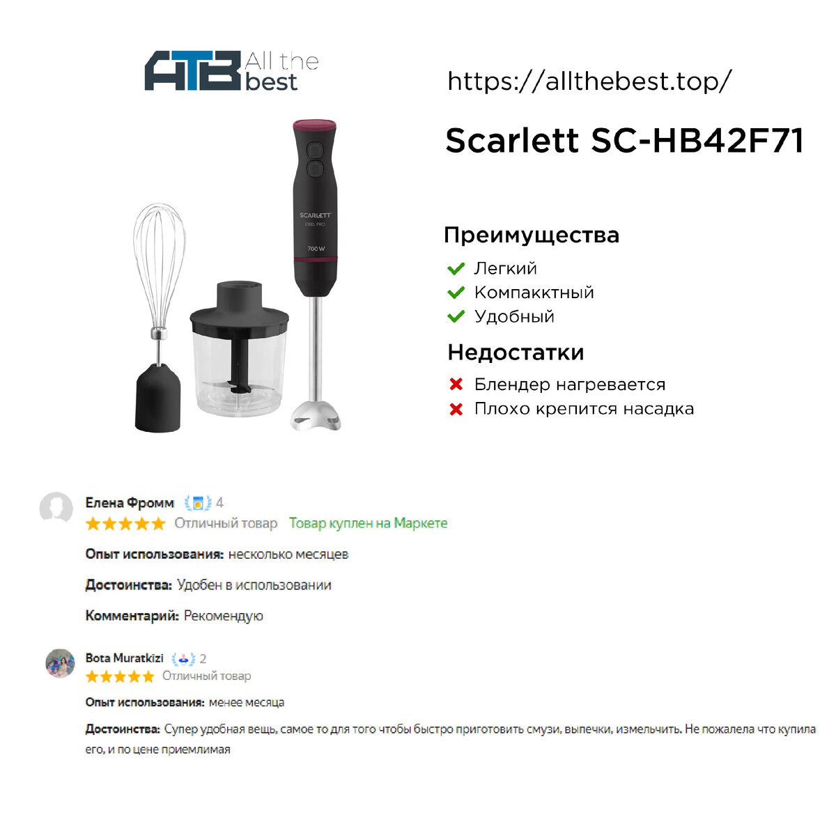 Блендер Scarlett SC-HB42F71