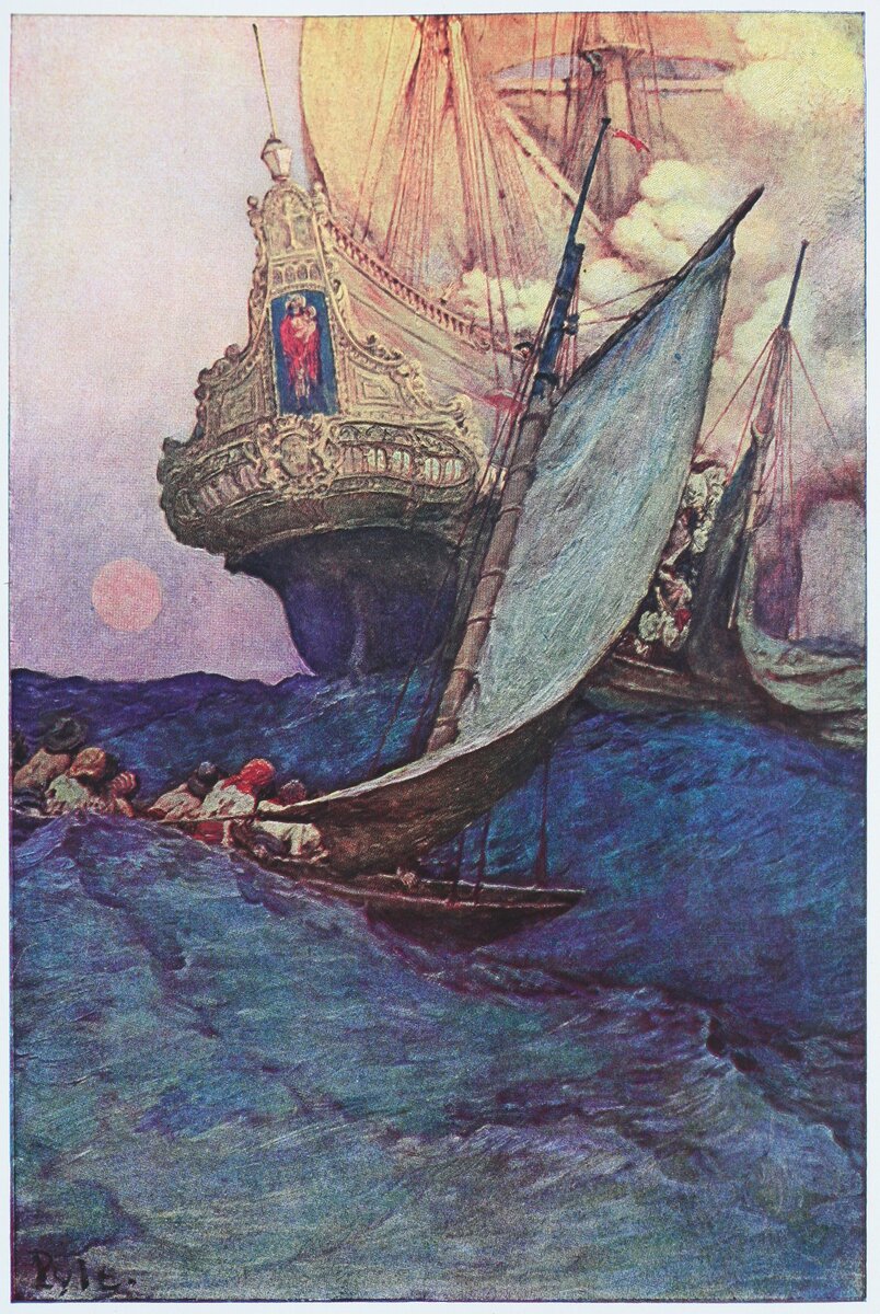  Говард Пайл, Нападение пиратов на испанский корабль.1905