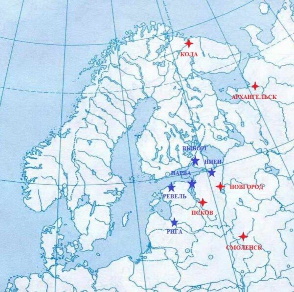 Балтийское море контурная карта