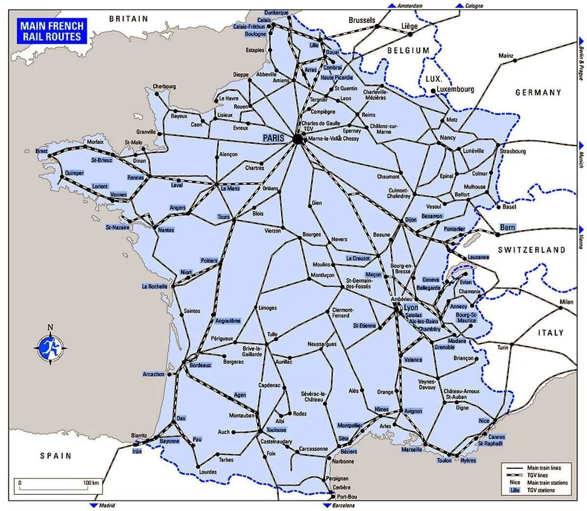 Карта транспорта туда. Железные дороги Франции карта. Железные пути во Франции карта. ЖД дорога Франции карта. Карта Франции с ЖД путями.