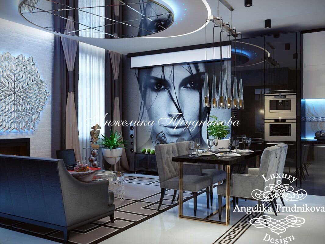 На фото: Квартира в стиле лофт на Кутузовском