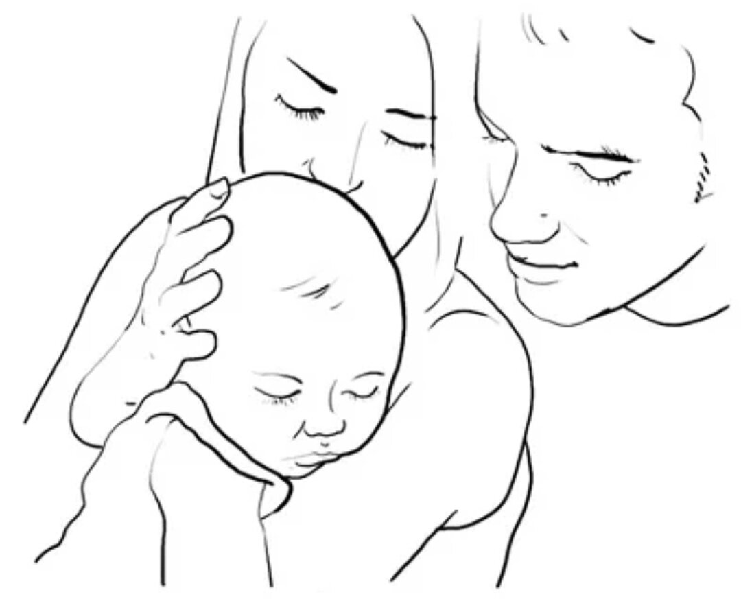 Рисунок младенца карандашом для срисовки