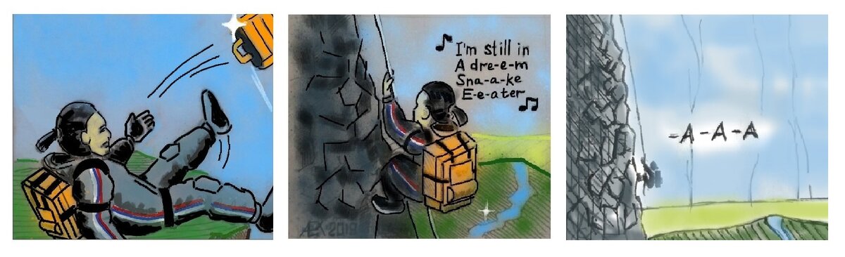 - СЭМ, ТЫ УРОНИЛ ЦЕННЫЙ ГРУЗ ГРУЗ В ПРОПАСТЬ, ВЕРНИ ЕГО! 
- Блин, я спускаюсь уже добрых полчаса, хорошо хоть веревка бесконечная...
- СЭМ, ТЫ ДОСТИГ ЛИМИТА ДЛИННЫ ВЕРЕВКИ! ПОДНИМАЙСЯ И ИЩИ ОБХОДНОЙ МАРШРУТ!