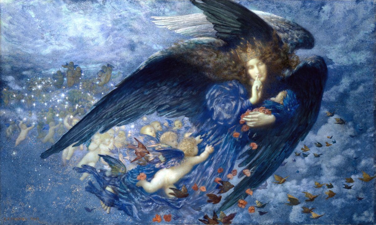 Эдвард  Хьюз 1851-1914. Ночь со шлейфом звёзд