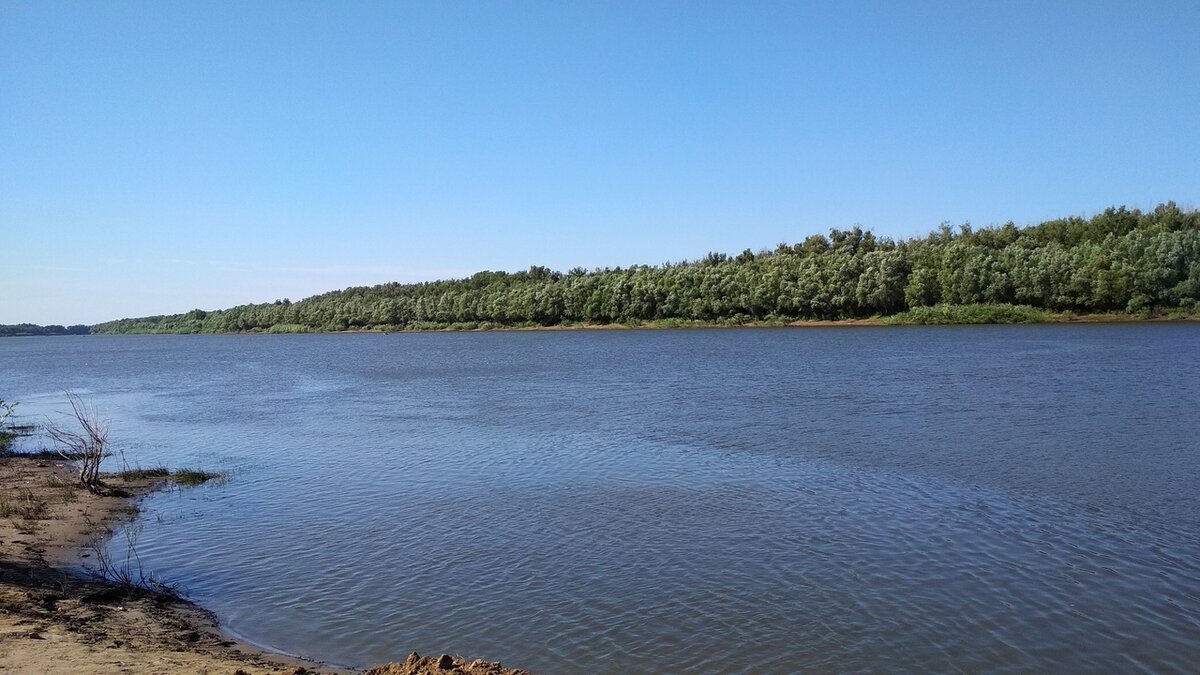 Вид на Ахтубу с понтона.  