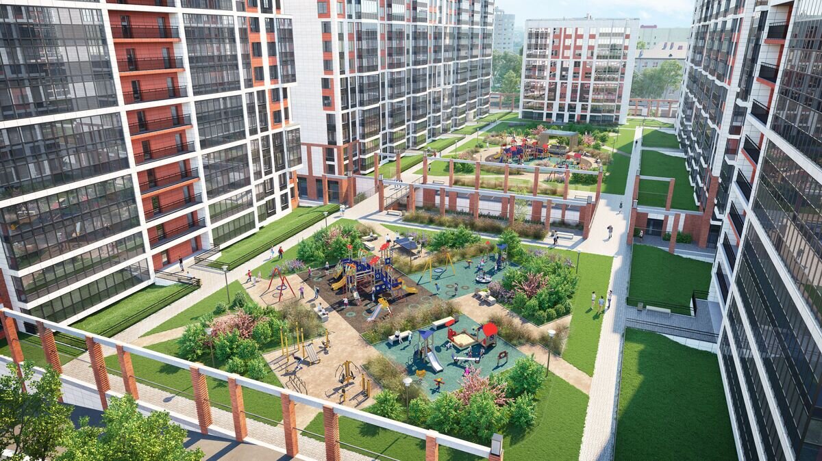    "Парящие" дворы в ЖК "Стрижи"© "Петербургская Недвижимость", Setl City, ЖК "Стрижи в Невском"