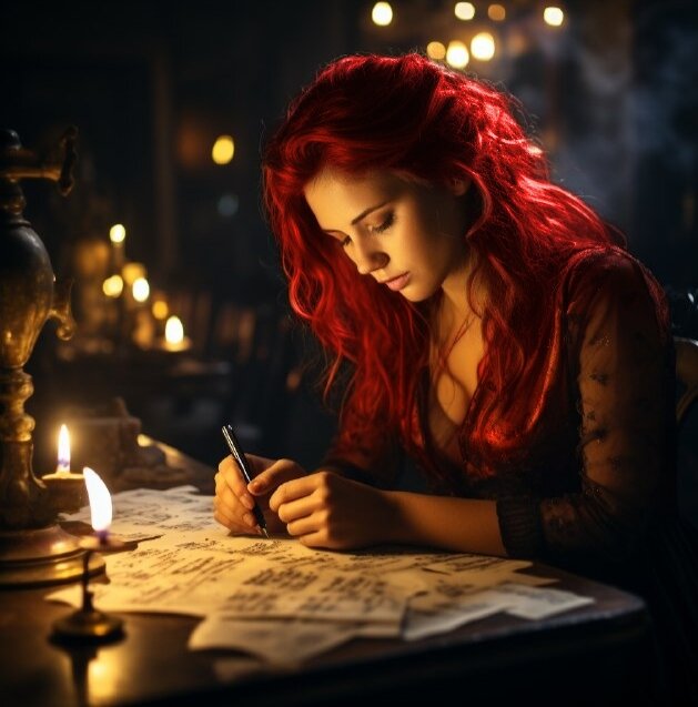 Инария, пишущая письма эрцгерцогу