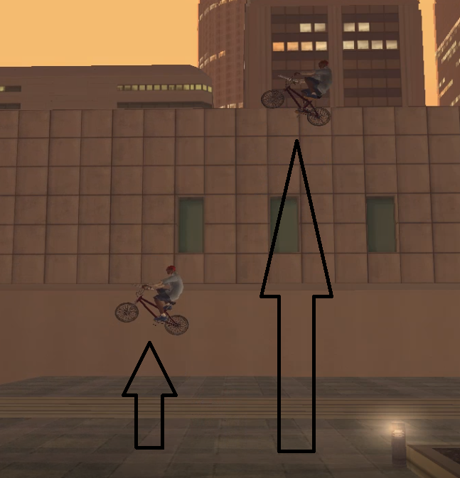 Сравнение обычного и большого прыжка