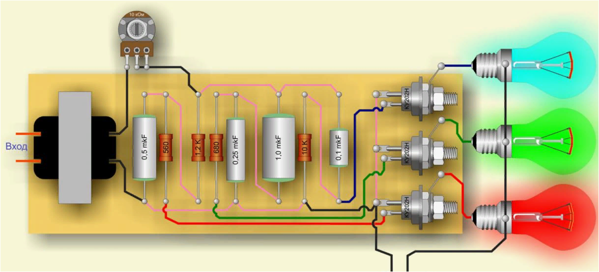 Цветомузыка.