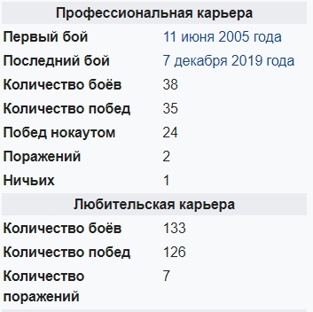 Статистика боев Александра Поветкина