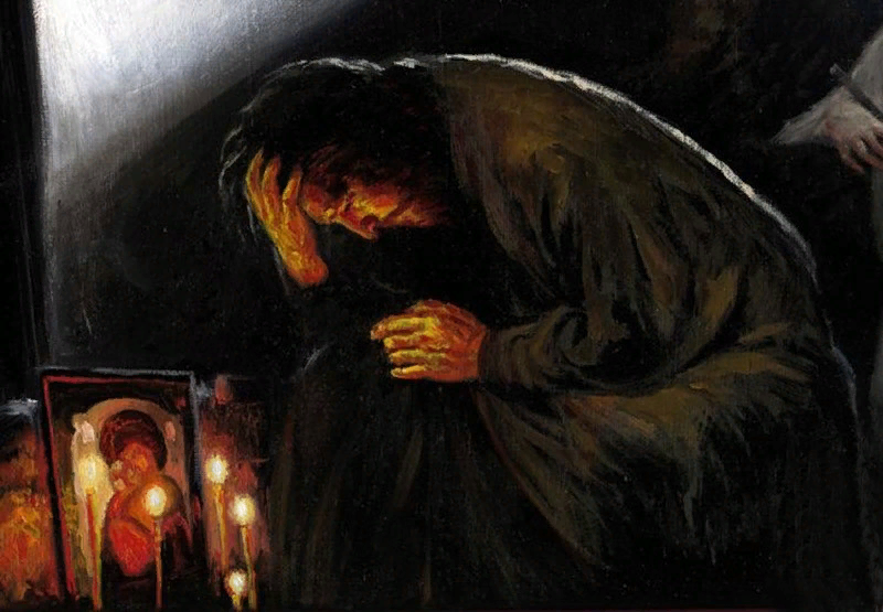 Святые бывшие грешниками. Картина живопись Православие покаяние кающийся.