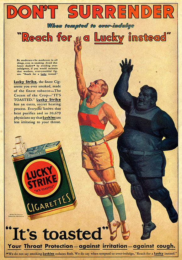Рекламный плакат Lucky Strike 1930 г.