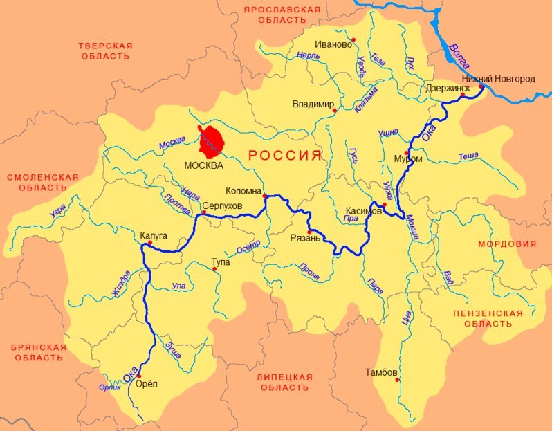 Бассейн Оки, взято с Яндекс.Картинки