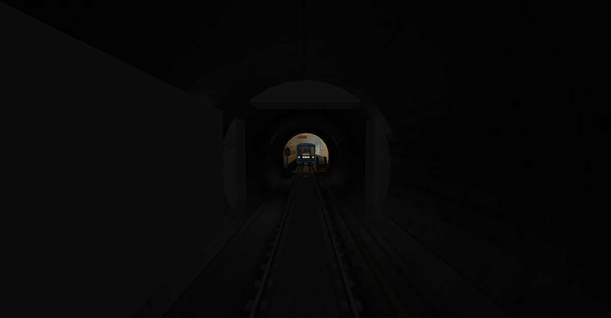 Вид из тоннеля на станцию ''Лубянка''.