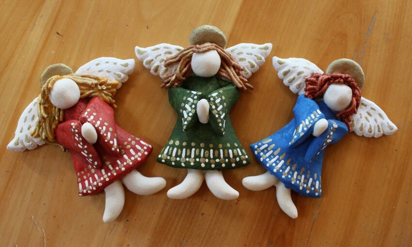 Ёлочная игрушка «Ангелочек» из фоамирана своими руками. Шаблоны. Мастер-класс с пошаговыми фото.