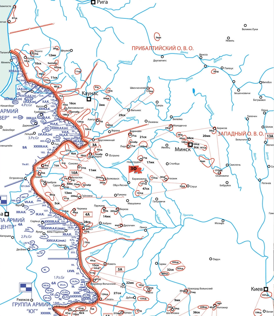  m2ch.hk Положение сторон к вечеру 21 июня 1941 г.
