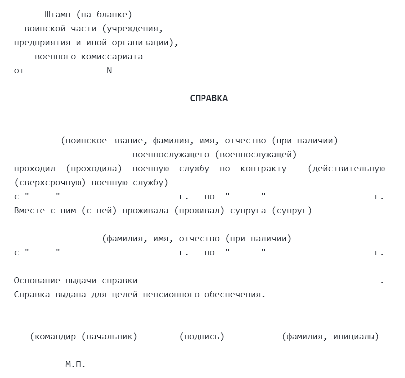 Срок службы справки