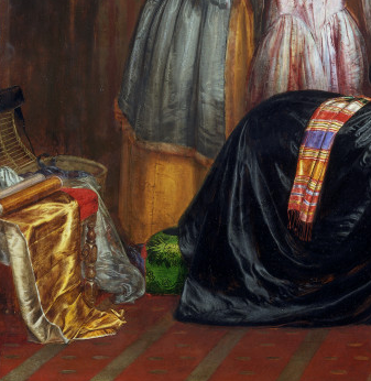 "Снимая траур", Ричард Редгрейв, 1846. (с) Из коллекции музея Виктории и Альберта (Лондон). Деталь.