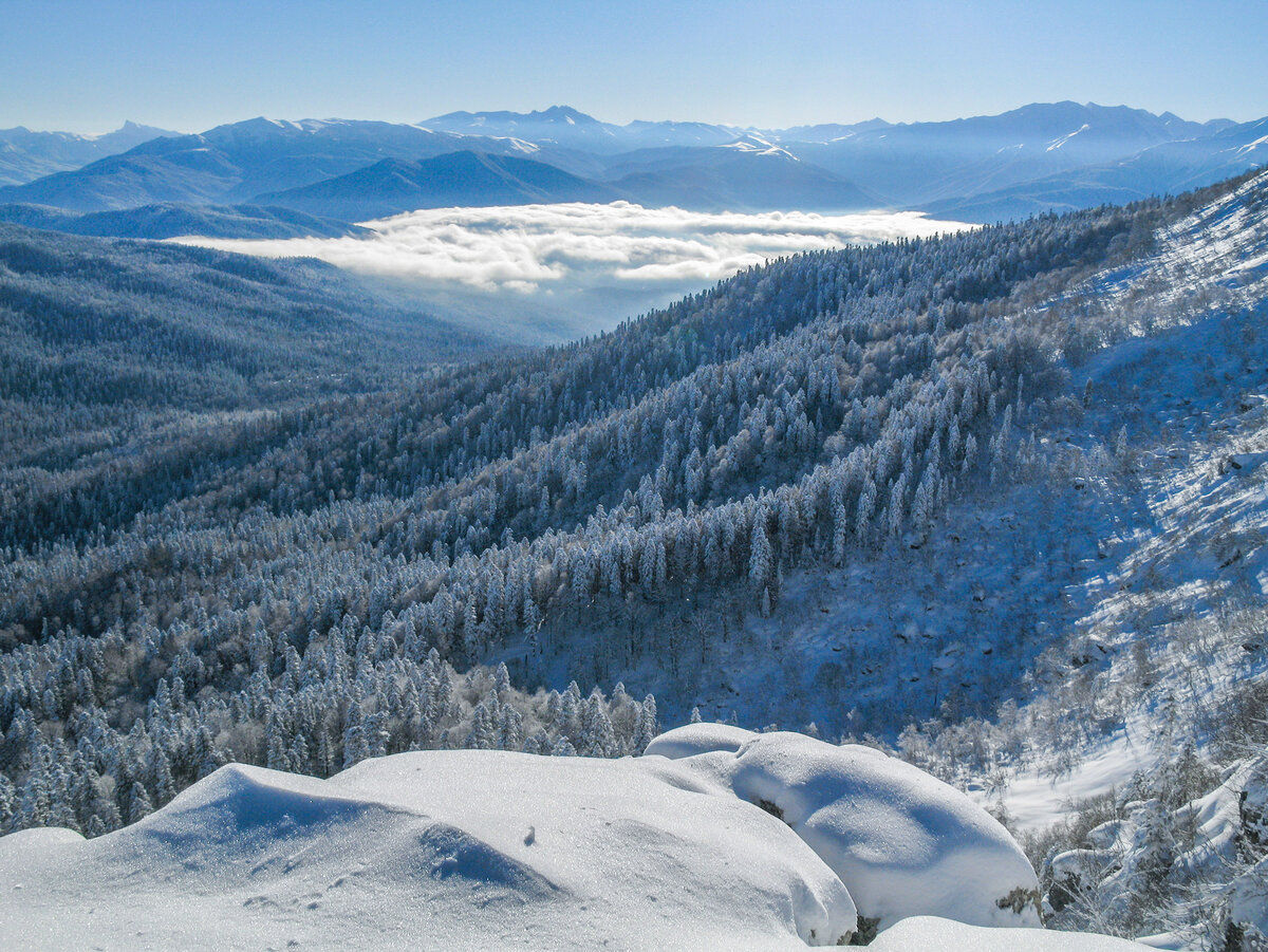 снег в горах адыгеи