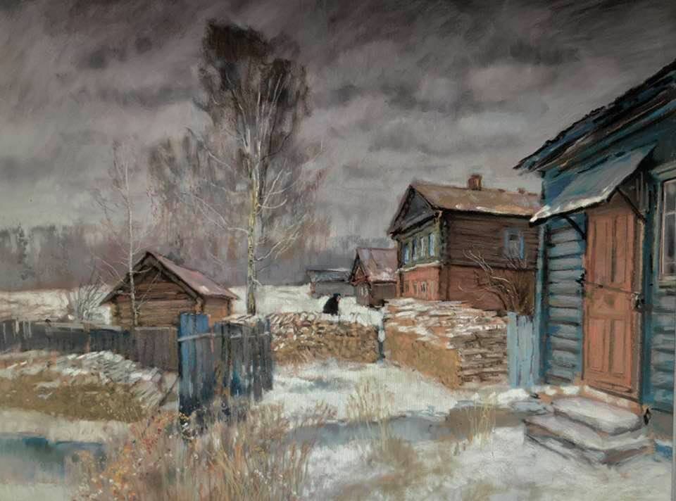 «Юрьевец. Первый снег» б. пастель 2019г.
