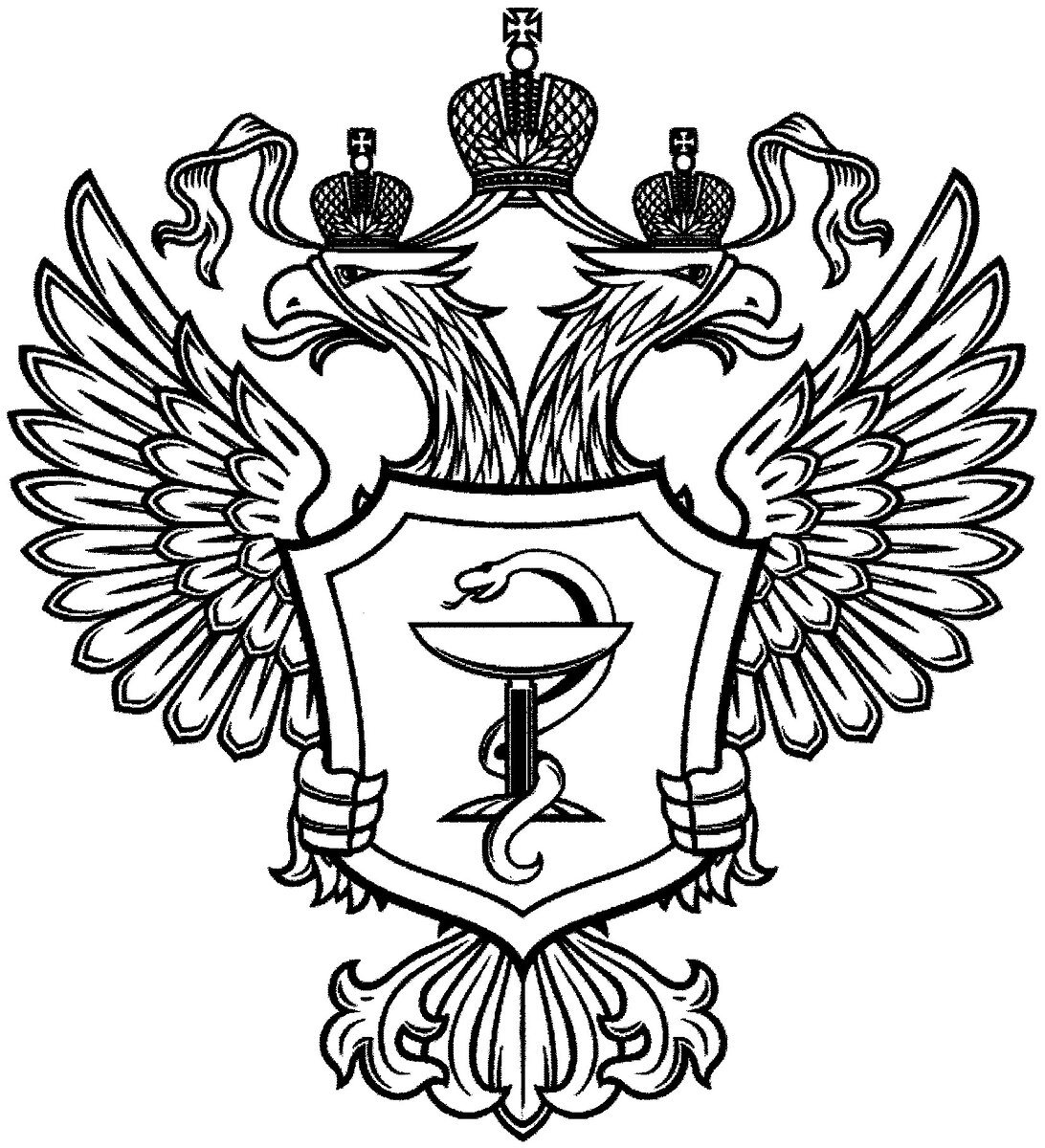 ЭМБЛЕМА МИНИСТЕРСТВА ЗДРАВООХРАНЕНИЯ РОССИИ (МИНЗДРАВ)