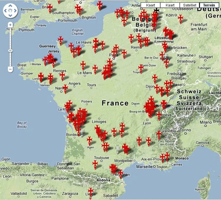 Где находились тамплиеры. Владения тамплиеров в Европе карта. Владения ордена тамплиеров на карте. Карта тамплиеров Франция. Замки тамплиеров в Европе на карте.