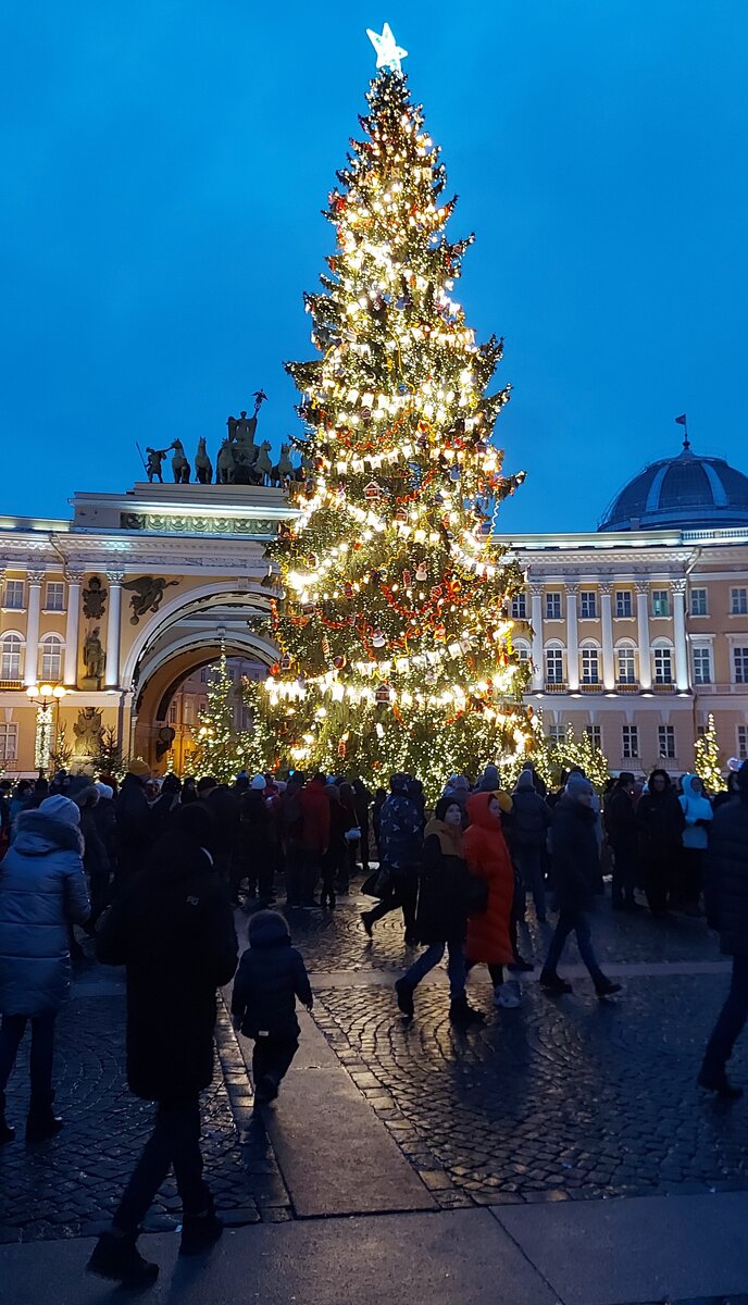 Новогодняя елка на Дворцовой площади. Январь 2021 г. Личное фото.