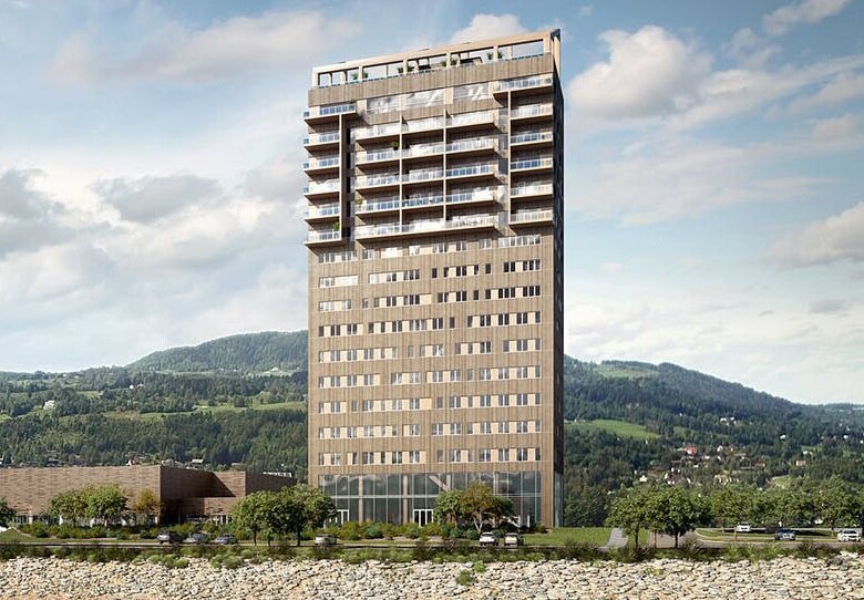 Mjosa Tower - норвежский деревянный дом высотой в 18 этажей