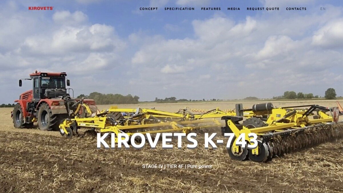 Фото: Официальный сайт Петербургского тракторного завода Главная страница нового экспортного сайта Петербургского тракторного завода