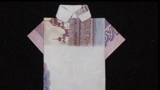 Рубашка с галстуком оригами из денег