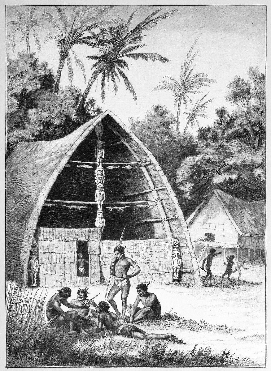 Поселение на Новой Гвинее, 1886 год.