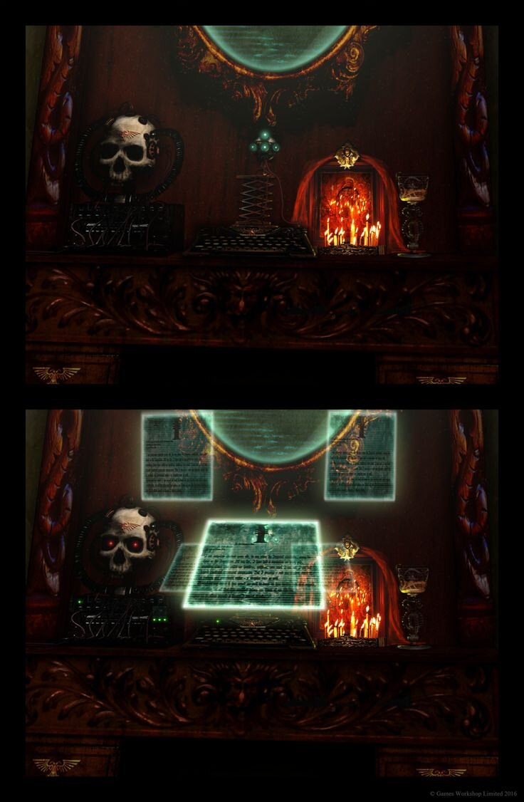 Голографический интерфейс стационарного когитатора. Если что - это и есть местный "компьютер"...