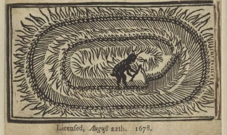 Гравюра 1678 года считается первым свидетельством кругов на полях