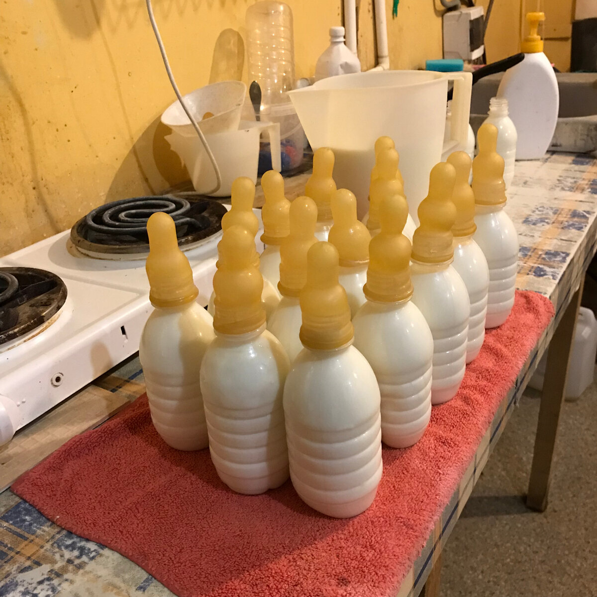 Бутылочки с козьим молоком