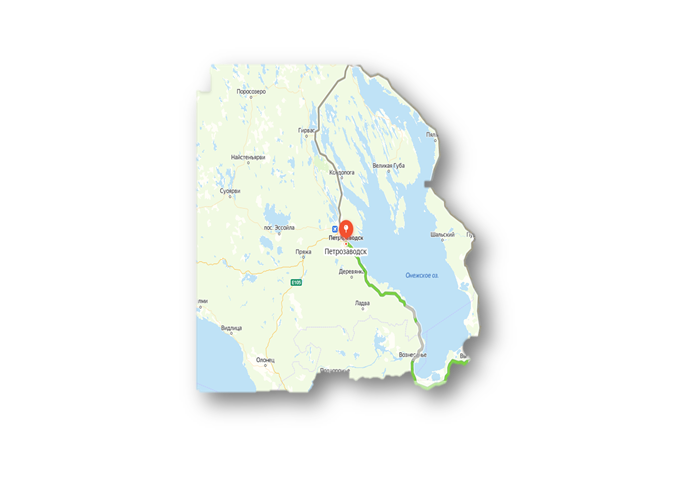 Путь по берегу Онежского озера из Петрозаводска до Вытегры через пгт Вознесенье