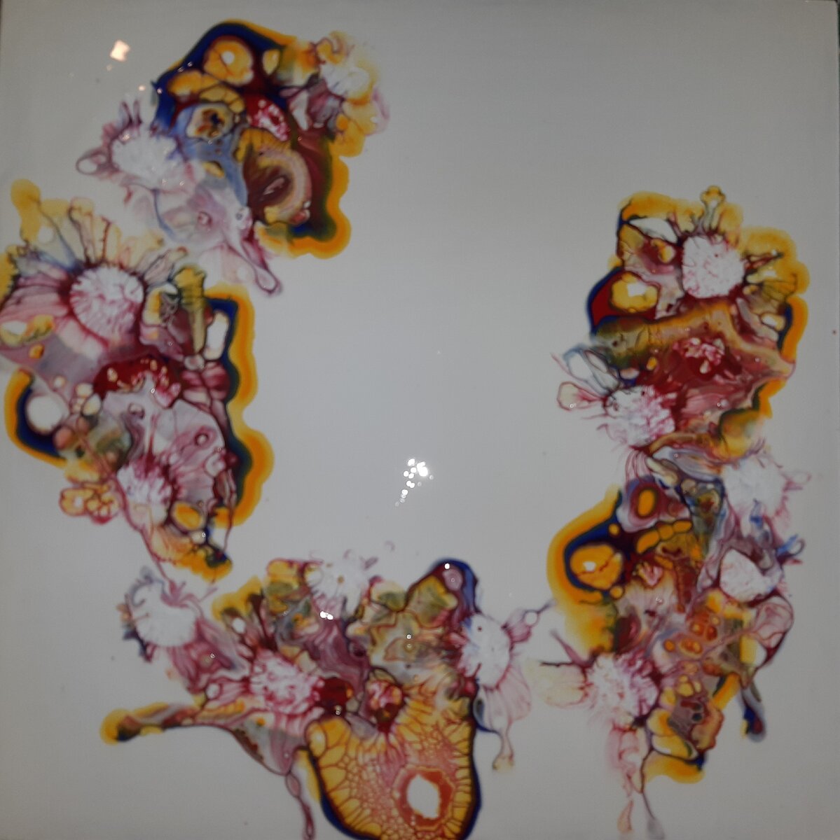 Техника удара. Mallet smash acrylic pouring. Акриловая заливка, флюид арт.