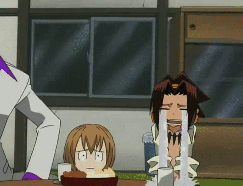 Я - плачу из-за того, что нет продолжения
Авторы аниме, кидая в меня кружкой - заткнись и смотри что-нибудь ещё!
Кадр из аниме "Король шаманов".
