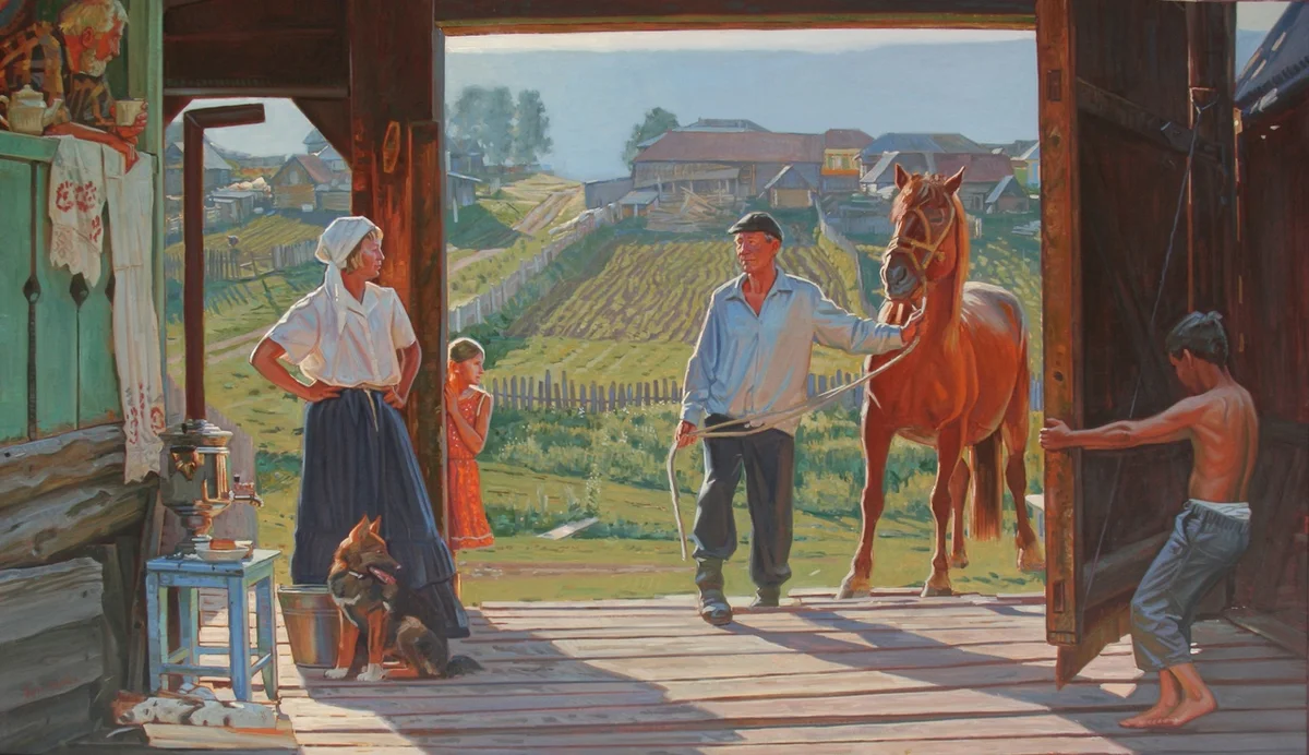 Картины художника Подшивалова Андрея. Муж привел коня