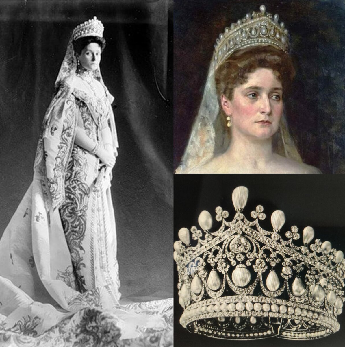Александра Федоровна в большой жемчужной тиаре