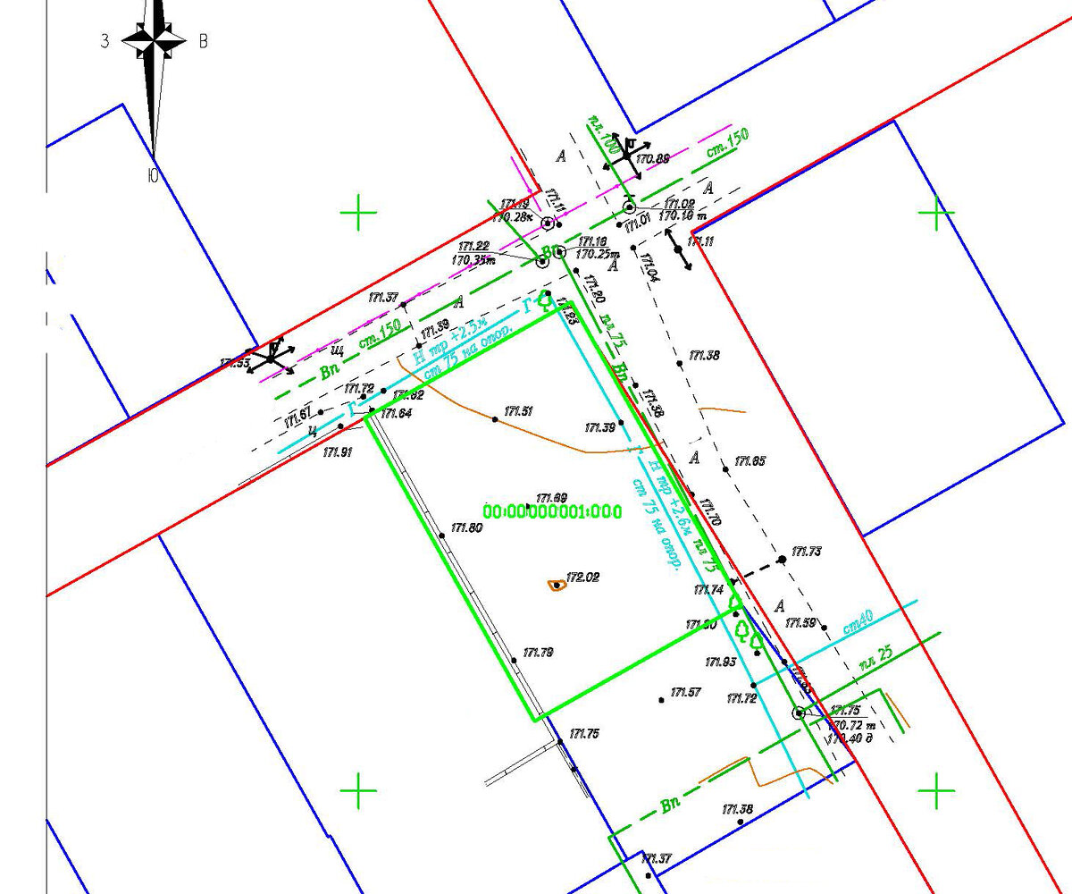 Топографическая карта земельного участка для газификации