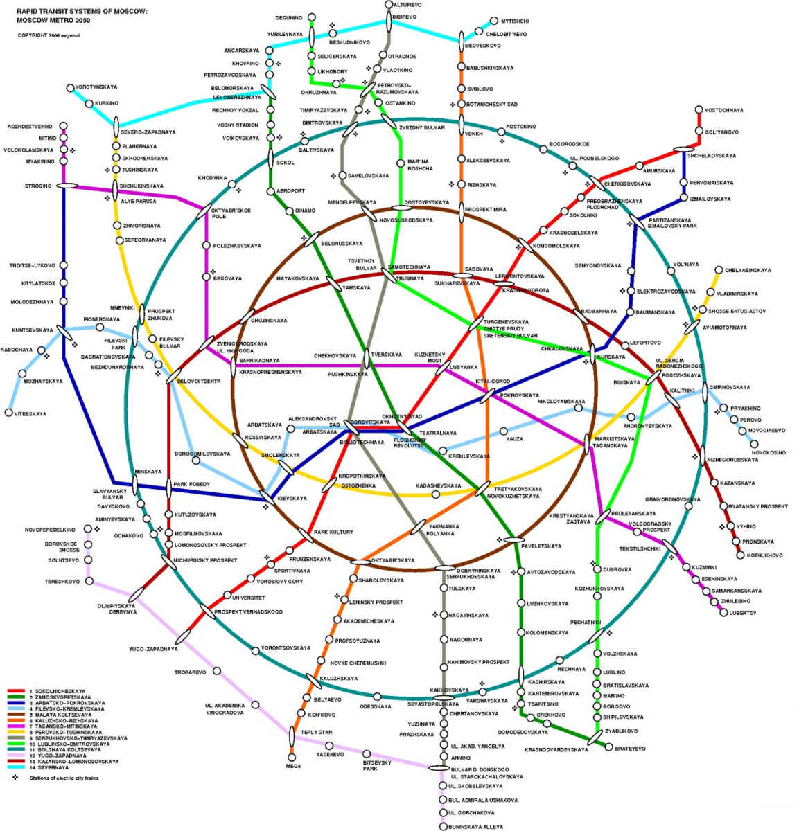 Карта метро 2040 года