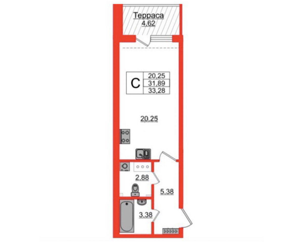 Квартира с террасой 