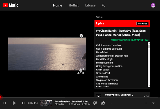 получить тексты песен на YouTube