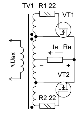 Синхронный выпрямитель на полевых транзисторах схема