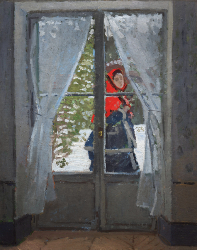 Клод Моне "Красный платок" портрет мадам Моне, 1873 г