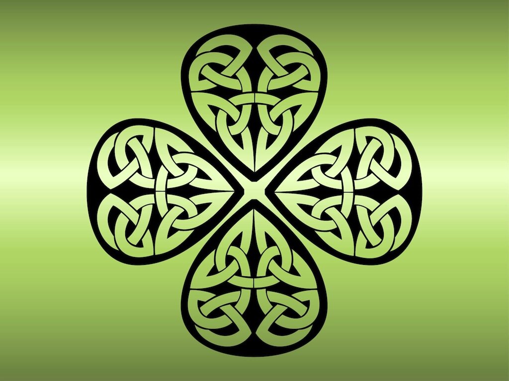 Знак удачи в индии. Кельтский Клевер четырехлистный символ. Четырёхлистный Клевер символ кельты. Четырехлистный Клевер (Шемрок). Клевер Кельтский талисман.